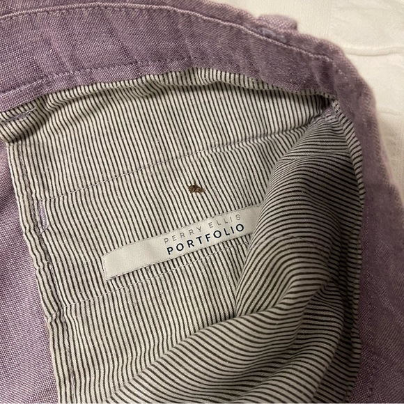 Perry Ellis Portfolio Purple Cotton Shorts - Picture 3 of 5